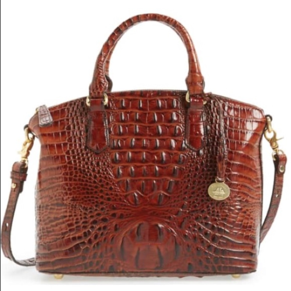Brahmin “Duxbury” Embossed Croc Satchel w/ Strap